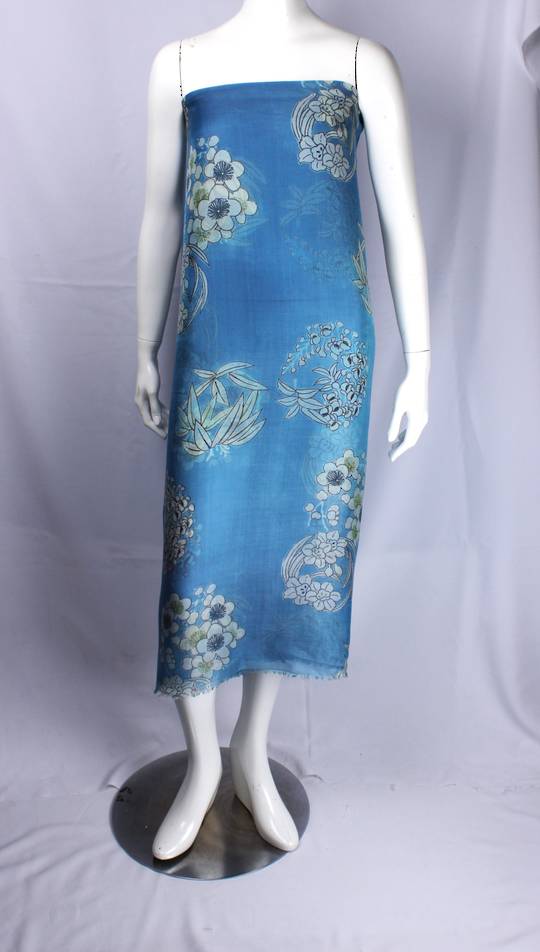 Alice & Lily 70% SILK full length sarong orient blue STYLE : SC/ORNT/BLU